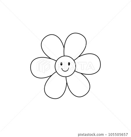 Flower with a smiling face isolated on white Flower with a smiling face isolated on white 105505657