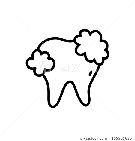 Tooth with foam isolated on white Tooth with foam isolated on white 105505659