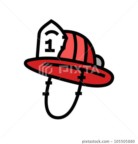 firefighter hat cap color icon vector illustration 105505880