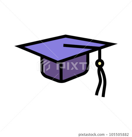 graduation hat cap color icon vector illustration graduation hat cap color icon vector illustration 105505882