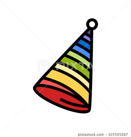 party hat cap color icon vector illustration party hat cap color icon vector illustration 105505887