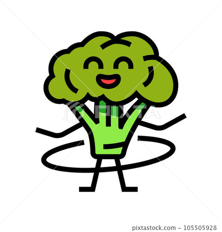 broccoli fruit fitness character color icon vector illustration broccoli fruit fitness character color icon vector illustration 105505928