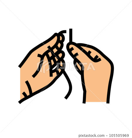insert thread into needle color icon vector illustration insert thread into needle color icon vector illustration 105505969
