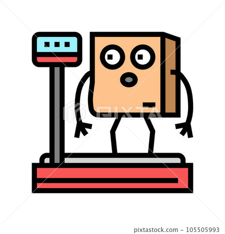 scale weight cardboard box character color icon vector illustration scale weight cardboard box character color icon vector illustration 105505993