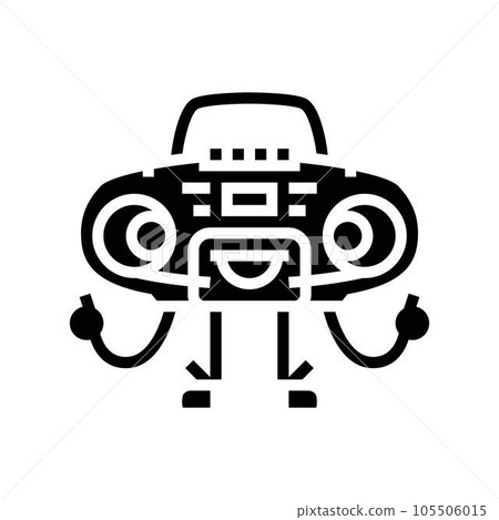 boombox character retro music glyph icon vector illustration boombox character retro music glyph icon vector illustration 105506015