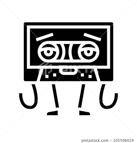 cassette tape retro music character glyph icon vector illustration cassette tape retro music character glyph icon vector illustration 105506024