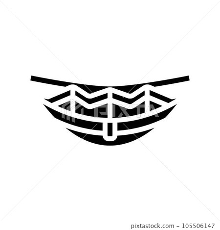 camping hammock glamping glyph icon vector... - Stock Illustration ...