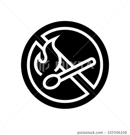 no open fire flame emergency glyph icon vector illustration no open fire flame emergency glyph icon vector illustration 105506208