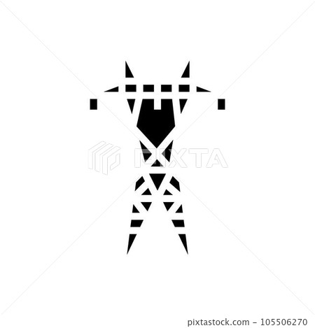 high voltage transmission line glyph icon vector illustration high voltage transmission line glyph icon vector illustration 105506270