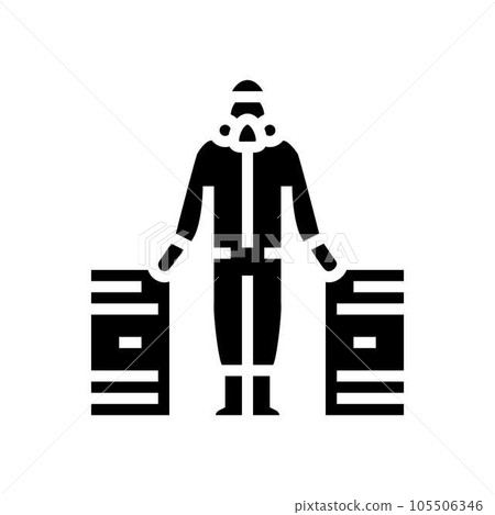 hazardous materials handling glyph icon vector illustration hazardous materials handling glyph icon vector illustration 105506346