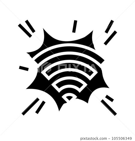emergency signal alert glyph icon vector illustration emergency signal alert glyph icon vector illustration 105506349