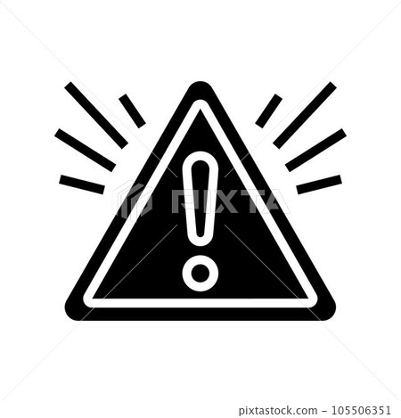 caution alert glyph icon vector illustration caution alert glyph icon vector illustration 105506351