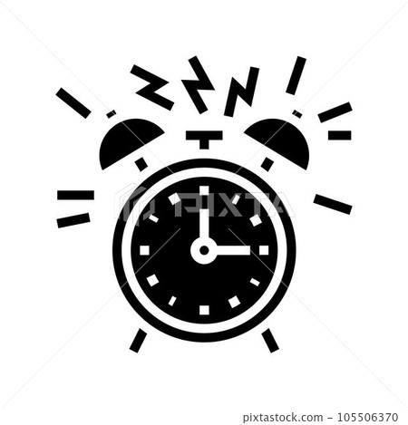 alarm clock alert glyph icon vector illustration alarm clock alert glyph icon vector illustration 105506370