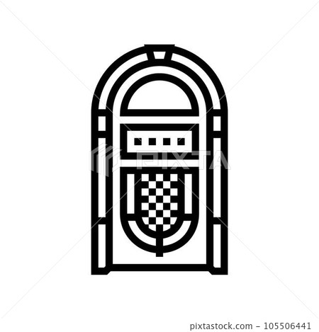 jukebox retro music line icon vector illustration 105506441