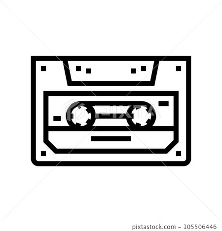 cassette tape retro music line icon vector illustration cassette tape retro music line icon vector illustration 105506446
