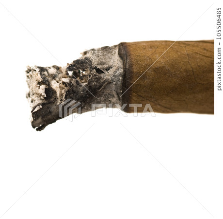 Cigars, tobacco leaves and tobacco  isolated on white 105506485