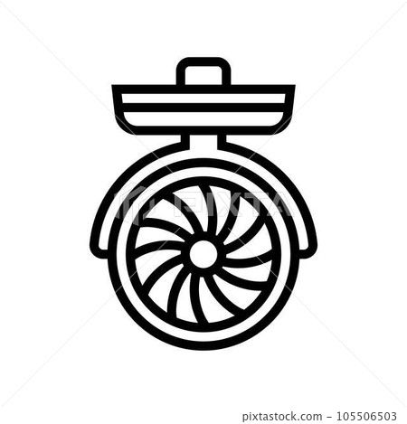 glamping tent fan line icon vector illustration 105506503