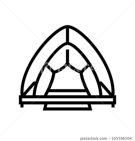 glamping tent comfort line icon vector illustration 105506504