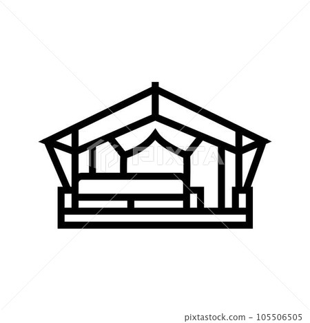 glamping tent forest line icon vector illustration 105506505