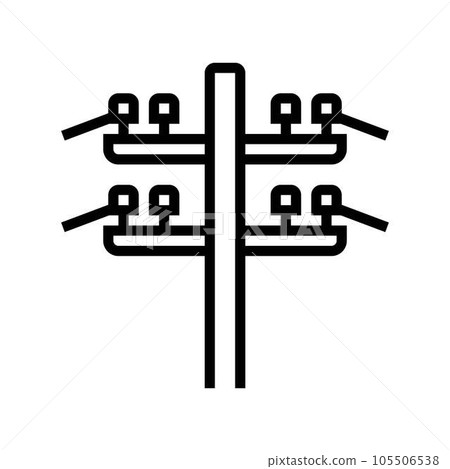 electric utility pole electrical engineer line icon vector illustration 105506538
