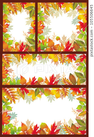 Set of Seasonal banner of autumnal leaves Set of Seasonal banner of autumnal leaves 105506645
