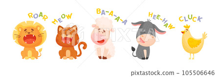 Funny Animals Talking Making Noise and Sound Vector Set Funny Animals Talking Making Noise and Sound Vector Set 105506646