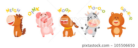 Funny Animals Talking Making Noise and Sound Vector Set Funny Animals Talking Making Noise and Sound Vector Set 105506650