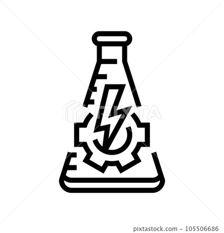 catalyst chemical reactions line icon vector illustration 105506686