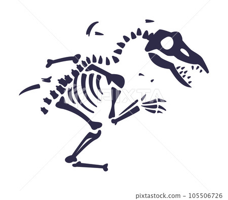 Black Bones Fossils Silhouette Obtained by Digging Vector Illustration Black Bones Fossils Silhouette Obtained by Digging Vector Illustration 105506726