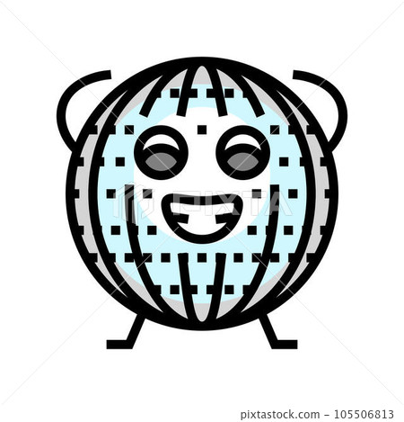 disco ball character retro music color icon vector illustration 105506813