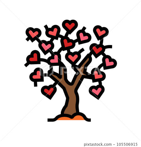 love tree color icon vector illustration 105506915