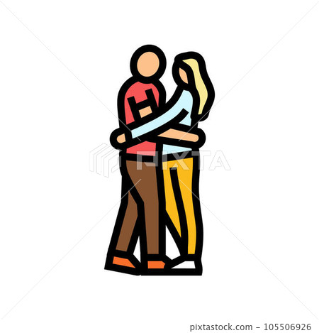 couple embracing love color icon vector illustration 105506926