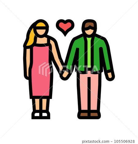 couple holding hands love color icon vector illustration 105506928