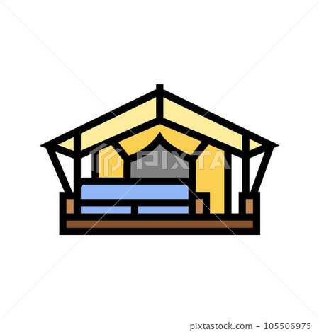 glamping tent forest color icon vector illustration 105506975