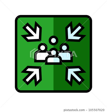fire assembly point emergency color icon vector illustration 105507020