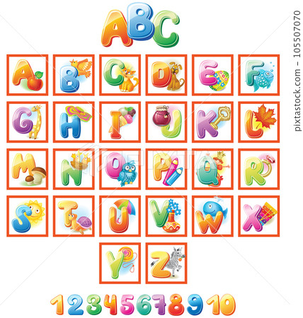 Alphabet for kids with pictures 105507070