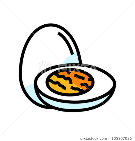 boiled egg cut hen color icon vector illustration 105507086