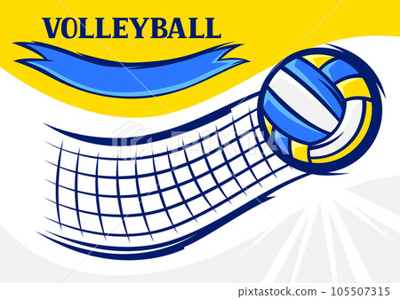 Background with volleyball items. Sport club illustration. Background with volleyball items. Sport club illustration. 105507315