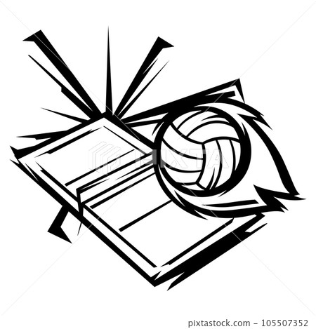 Volleyball ball illustration. Sport club item or symbol. Volleyball ball illustration. Sport club item or symbol. 105507352