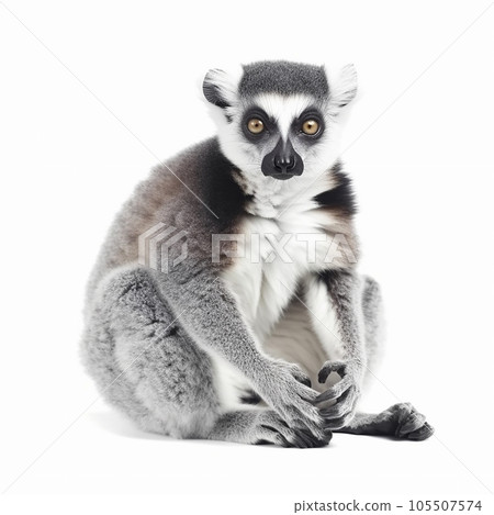 Madagascar lemur Lemur catta close-up isolated on white, cute exotic animal Madagascar lemur Lemur catta close-up isolated on white, cute exotic animal 105507574