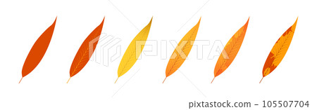 Withered autumn motley leaves. Fallen leaves with variegated texture Withered autumn motley leaves. Fallen leaves with variegated texture 105507704