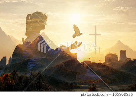 The concept of spiritual fulfillment and hope. 105508536