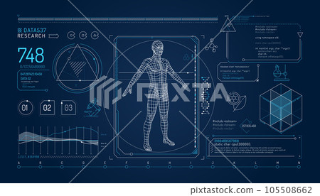 Set of infographic elements about the study of the human genome. 105508662