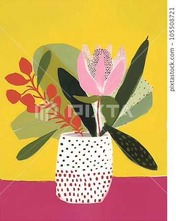 Kitchen wall art. Flower in a vase poster 105508721