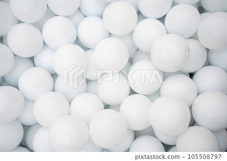Many white plastic balls for dry pool. Many white plastic balls for dry pool. 105508797