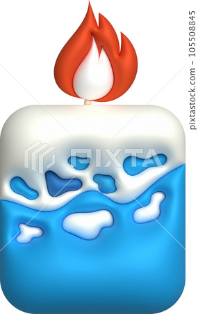 3d icon. Burning candle melting and burning flame. 105508845