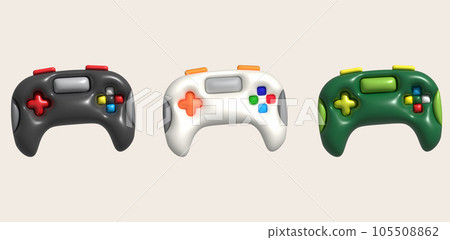 3d icon joystick gamepad game console or game controller Computer game. minimalist cartoon style 3d icon joystick gamepad game console or game controller Computer game. minimalist cartoon style 105508862
