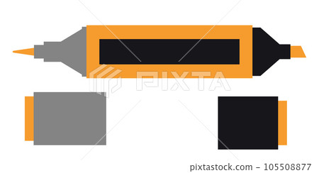 Marker pen for office and drawing with various nibs, cartoon style. Painting tools elements, Art supplies. Trendy modern vector illustration isolated on white background, hand drawn, flat design 105508877