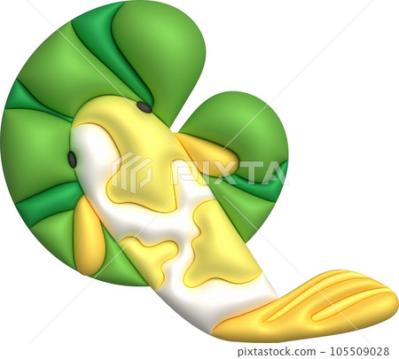 3d icon, colorful japanese koi fish and lotus leaf, minimal style icon 3d icon, colorful japanese koi fish and lotus leaf, minimal style icon 105509028