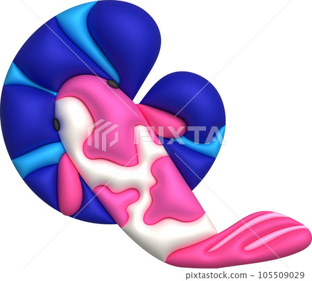 3d icon, colorful japanese koi fish and lotus leaf, minimal style icon 3d icon, colorful japanese koi fish and lotus leaf, minimal style icon 105509029
